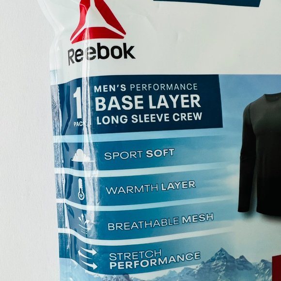 REEBOK Men's Pro-Series Long Sleeve Base Layer Crew Size S (34-36) NIP - Picture 5 of 6